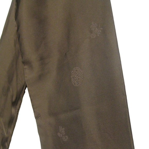 Circular Asian Symbol  Character Brown Scarf Rectangle Vintage  58 in Polyester - Picture 1 of 6